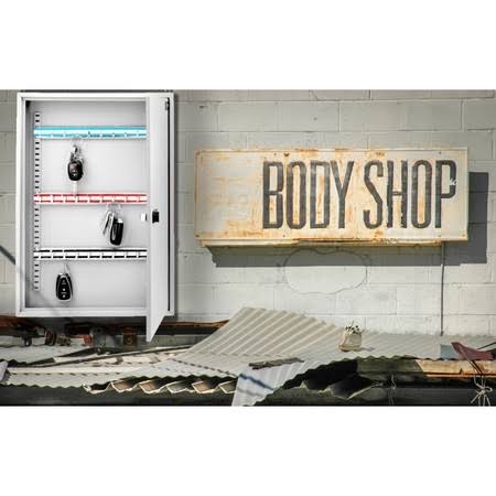 AdirOffice 100-Key White Storage Cabinet with Combination and Key Lock 683-100-WHI