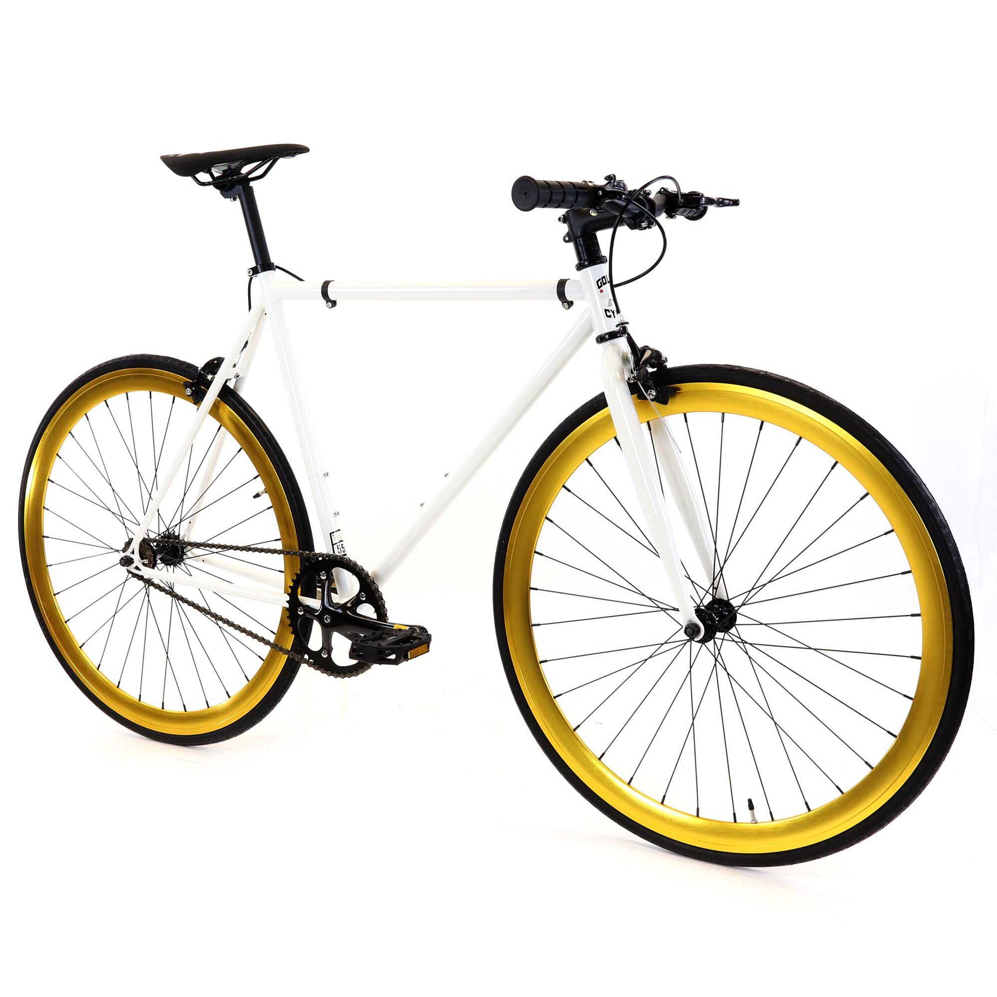 Golden Cycles Pharaoh White Single Speed Fixie Bike 45 cm