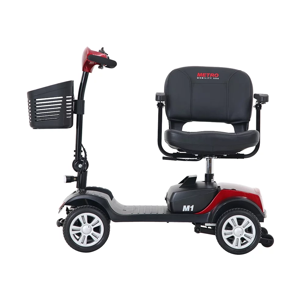 BTMWAY Mobility Scooter, 4 Wheels Electric Scooter for Seniors, Compact Folding Travel Mobility Scooters for Adult, Transformer Mobility Scooter with Swivel Seat, Front and Rear LED Light, Silver