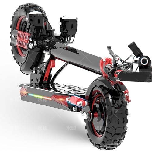 Electric Scooter Adults, 48V 18AH/21AH Battery, 1200W Motor, 35 Mph Top Speed W/ 35 Miles Max Range, 11" Off Road Vacuum Wide Tire, Foldable E Scooter with Seat, Dual Suspension