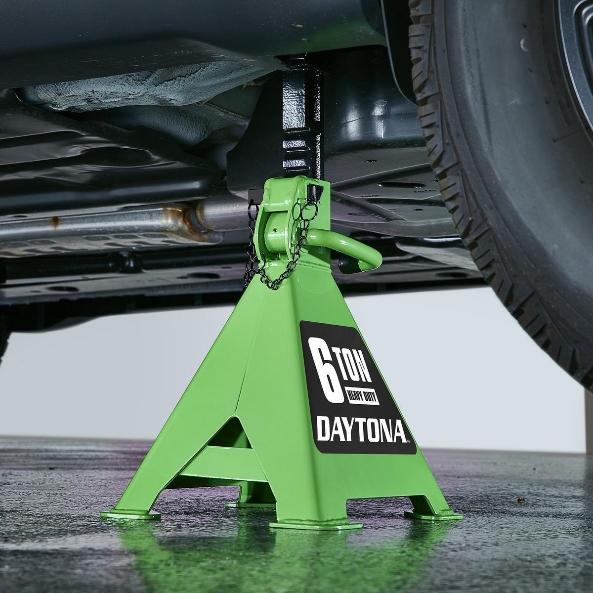 DAYTONA 6 Ton Heavy Duty Ratcheting Jack Stands, Slate Gray