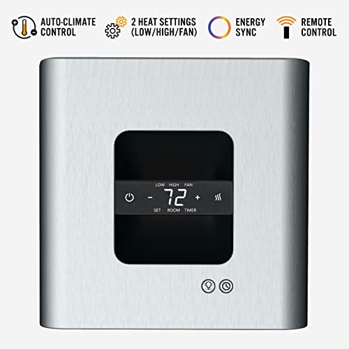 Vornado Whole Room Metal Space Heater, Digital Thermostat, Remote Control, 1500 Watts, Stainless Steel