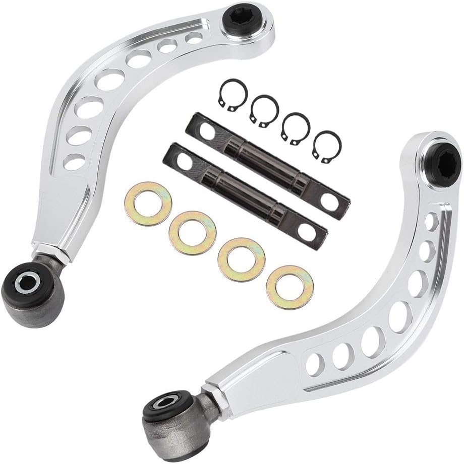 Qiilu 2PCS Adjustable Rear Upper Camber Control Arms Kit Fit for Honda Civic 2006 2007 2008 2009 2010 2011 2012 2013 2014 2015 Pack of 2