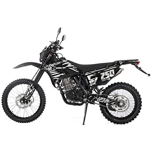 X-PRO Templar M 250cc Dirt Bike with Zongshen Engine 5 Speed Pit Bikes Adult Pitbike, Big 21"/18" Wheels! (Black)