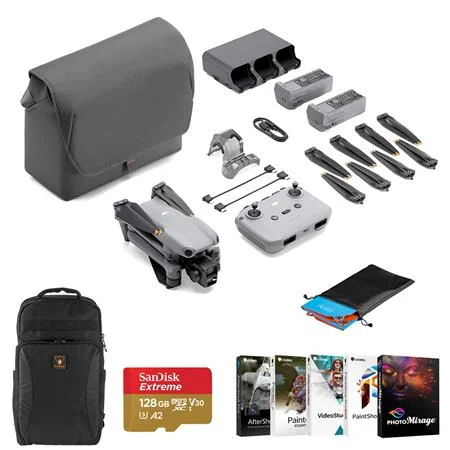 Air 3 Drone Fly More Combo with RC-N2 Remote Controller, 128GB microSD Card, Backpack, Landing Pad, Corel PC Software Kit - Curated Treasures Market