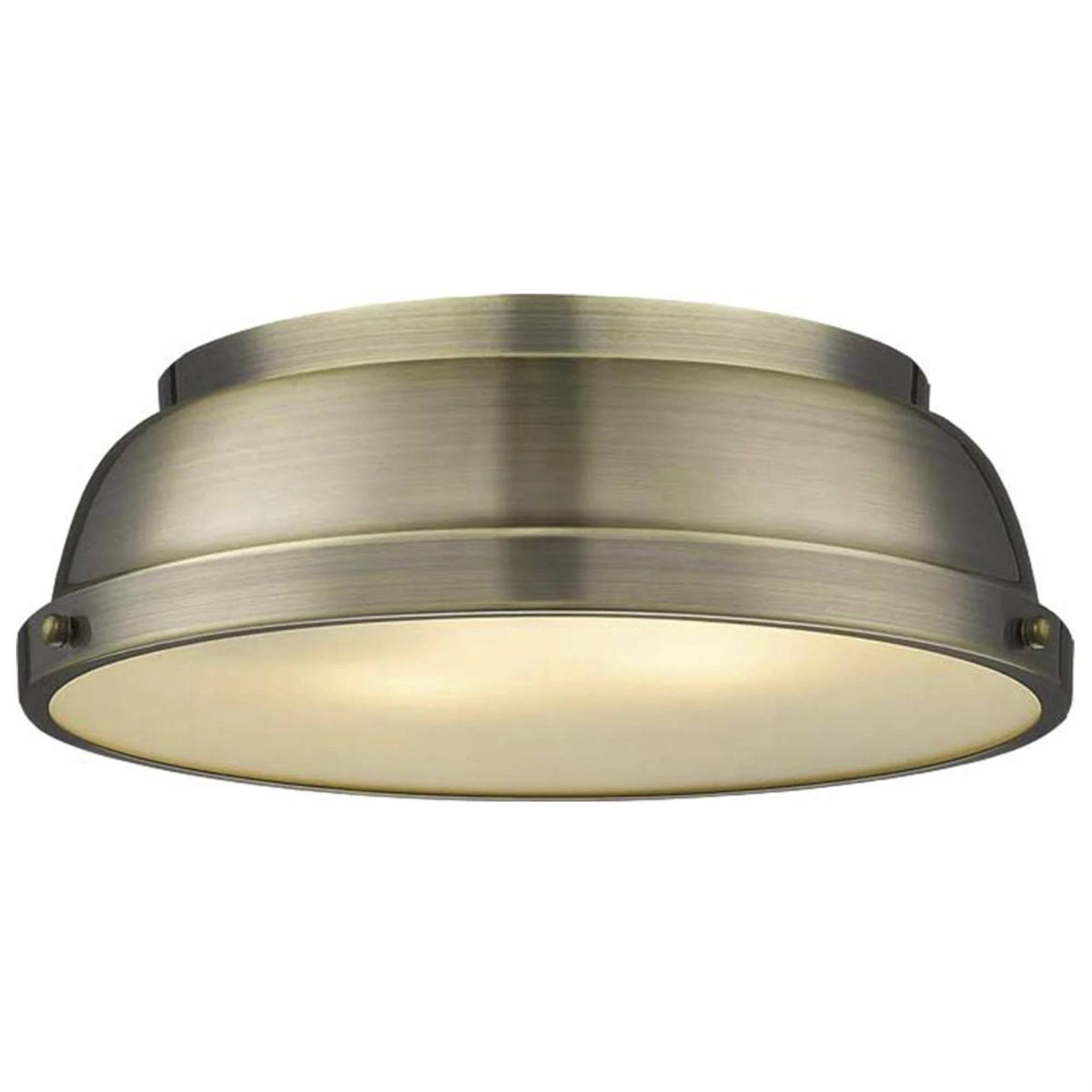 Golden Lighting Duncan 3602-14 AB Flush Mount Light Aged Brass