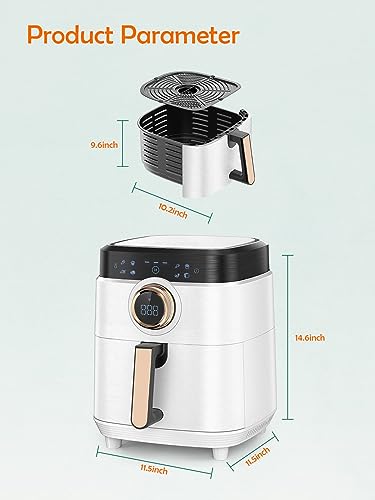 Air Fryer, 5.8 QT Airfryer Oven Large Air Fryer 1700W 8-in-1 with Touch Screen Air Fryers Detachable Dishwasher Safe Nonstick Basket Freidora de Aire 36 Recipes BPA & PFOA Free Air Fryer