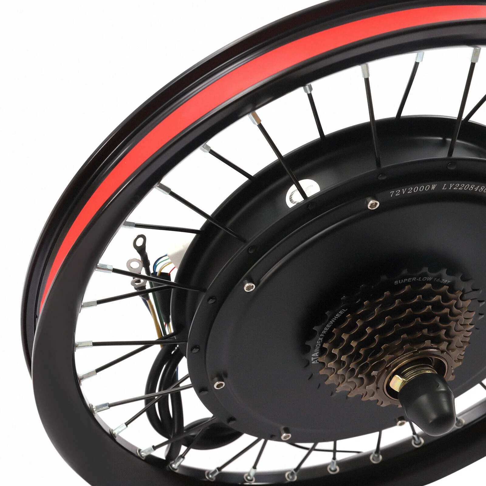 60N.M 20'' Rear Wheel Electric Bicycle Conversion Kit E Bike Motor LCD 72V 2000W fits 20-inch Bikes 560rpm