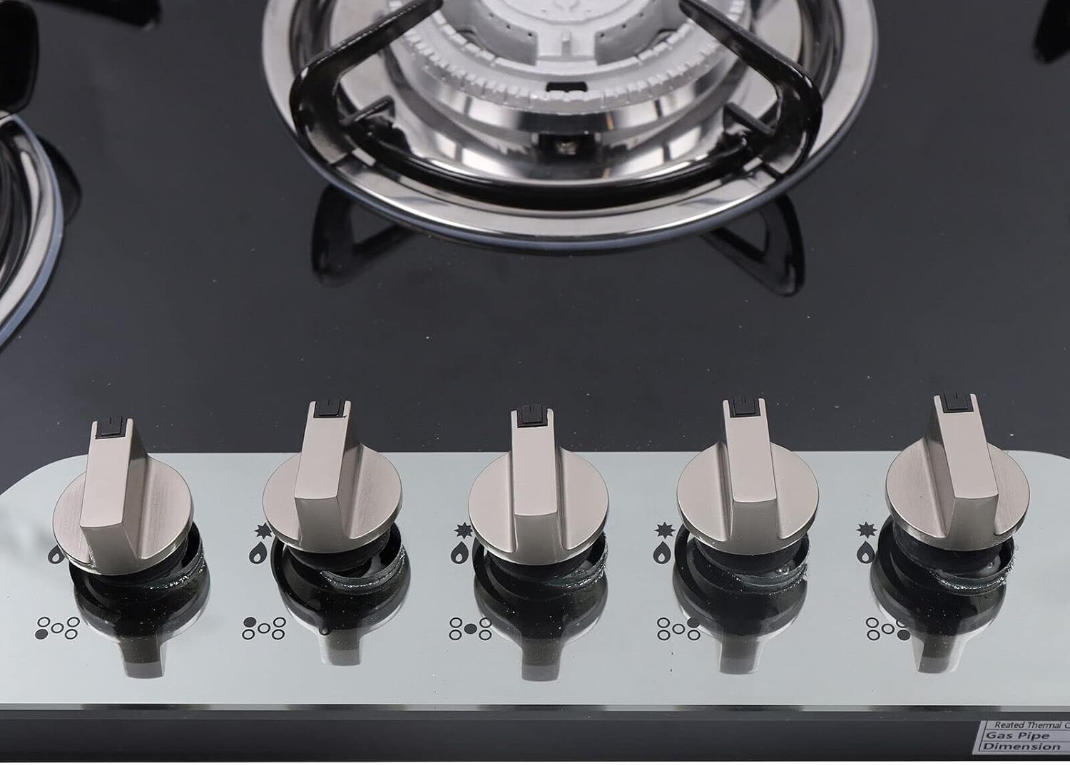 Gas Cooktop 23'' 30 Inch 35'', Built-in NG/LPG Convertible Gas Cooktops 4 Burners 5 Burner Gas hob, Gas Countertop Plug-in with Tempered Glass Gas Range Stainless Steel (30'')