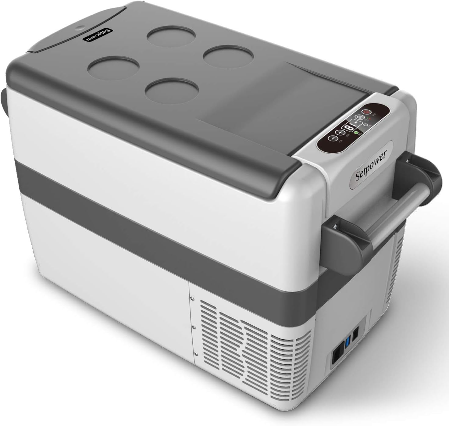 SetPower AJ50 Portable Refrigerator, Car Refrigerator, Portable Fridge Freezer, 12 volt Cooler, Car Fridge, Compact Refrigerator with 3-YEAR Warranty, 12/24V DC and 120-240V AC, Car and Home Use