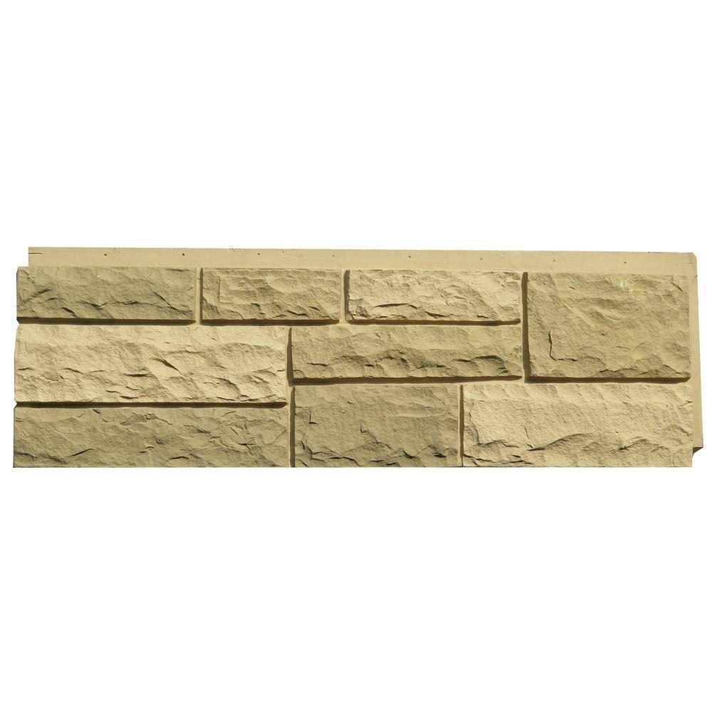 NextStone Faux Polyurethane Stone Panel - Random Rock Desert Buff, Beige