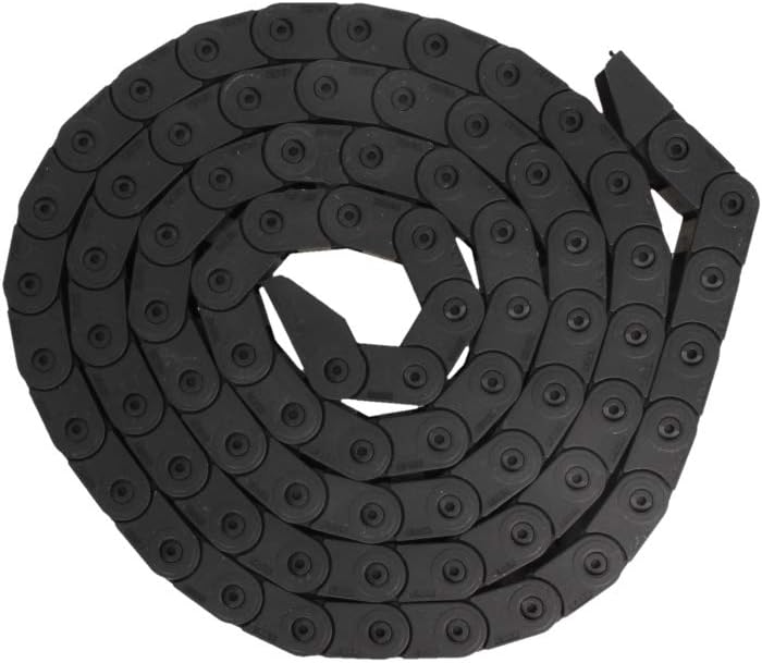 Fielect Drag Chain Cable Carrier Open Type with End Connectors R100 35X100mm 1 Meter Plastic for Electrical CNC Router Machines Black 1Pcs