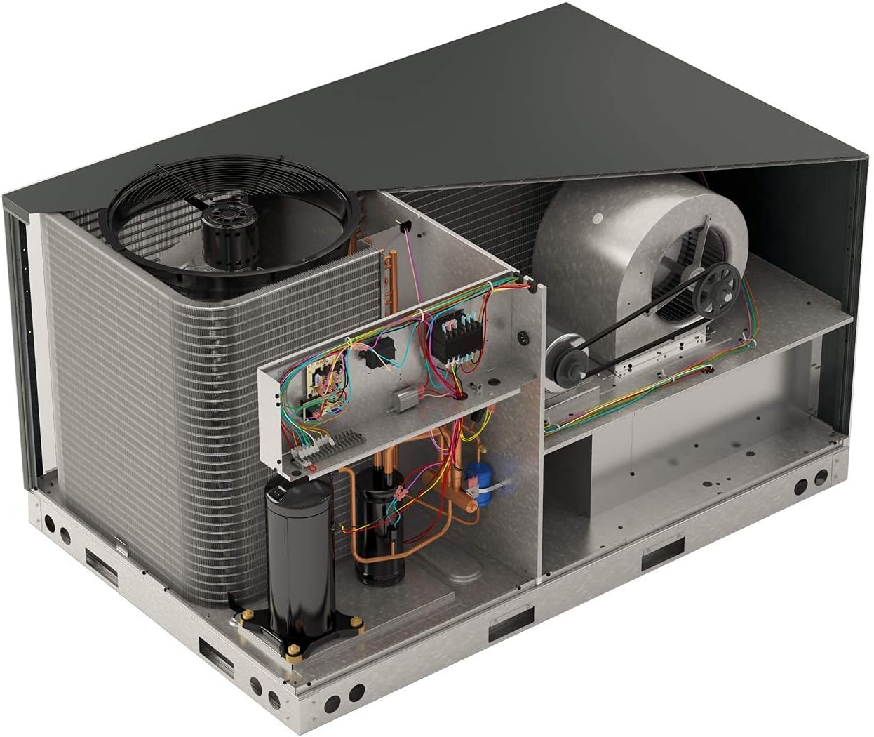 Goodman 14 SEER 2 TON Heat Pump Package with Duct adapters and Heat kit - GPH1424H41