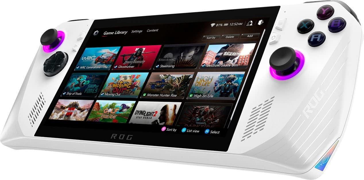 ASUS ROG Ally 512GB Gaming Handheld 7-inch Touchscreen 120Hz FHD 1080p AMD Ryzen Z1 Extreme Processor, Gold Wireless Pro Controller, Hub, 128GB MicroSD, Keyboard & Mouse, 8 in 1 Bundle