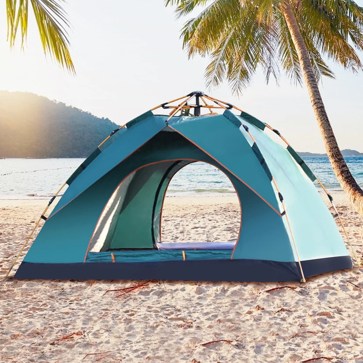 Pop Up Tent Family Camping Tent 3-4 People Person Tent Portable Instant Tent Automatic Tent Waterproof Windproof for Camping Hiking Mountaineering