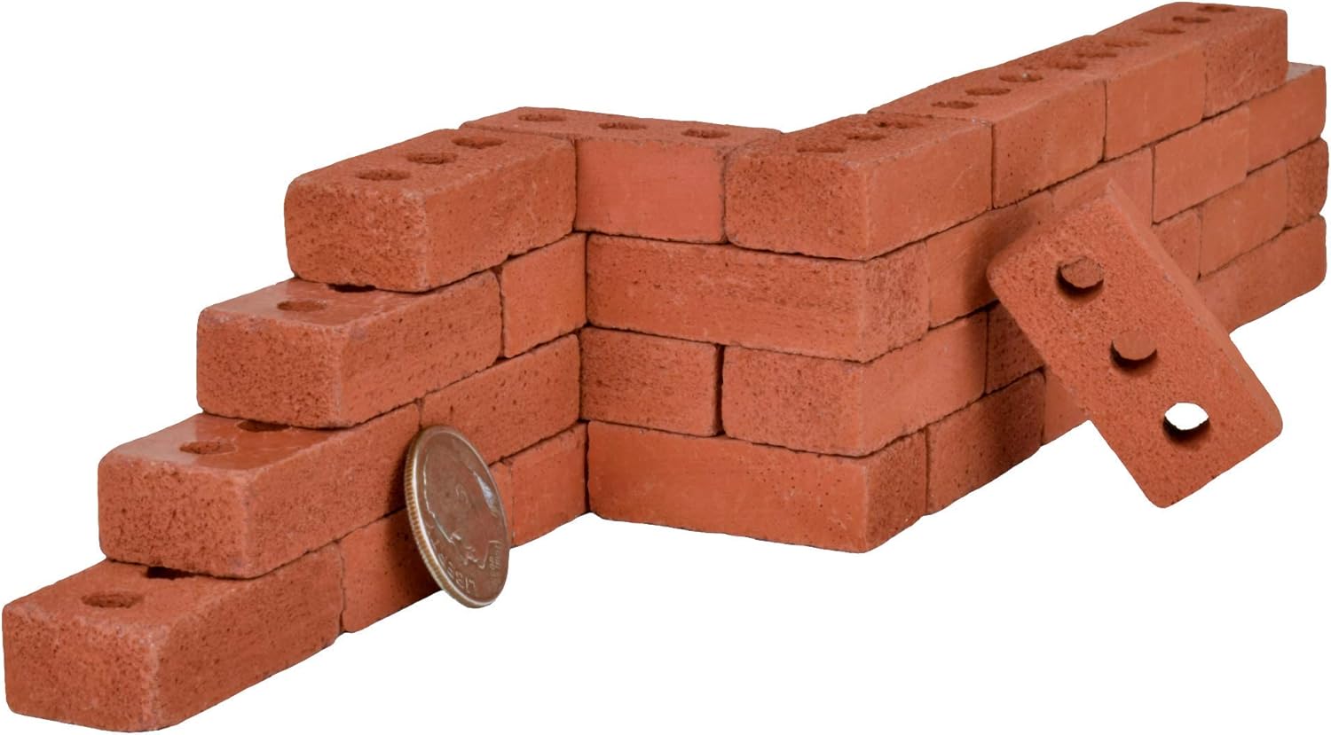 Acacia Grove Mini Red Bricks, 1:6 Scale (160 Pack) Pack of 2