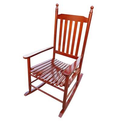 Wooden Porch Rocker Chair Red Barrel Studio Color: Brown