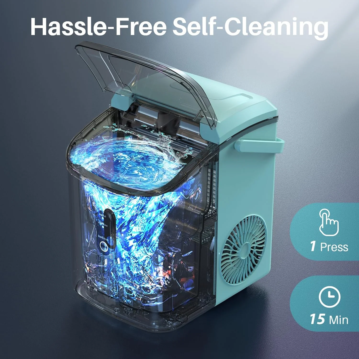 Nugget Ice Maker Countertop, Pebble Ice Maker with Soft Chewable Pellet Ice, 33Lbs/Day, Self-Cleaning, One-Click Operation, Portable Nugget Ice Machine for Home Office Kitchen Bar Party - Curated Treasures Market