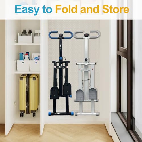 Stair Stepper for Home Vertical Climber, Foldable Full Body Exercise Aerobic Climbing Machines, Mountaineering Fitness Equipment with Adjustable Handles