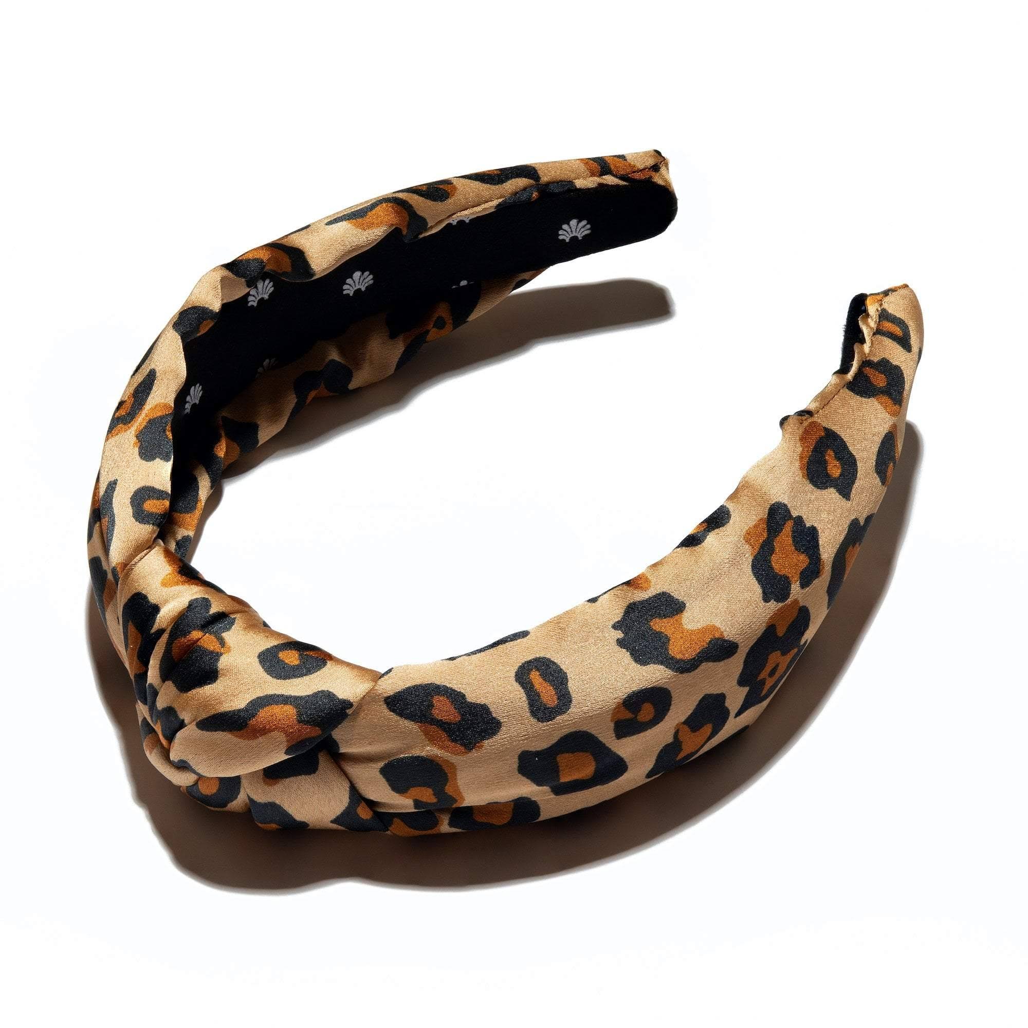 Lele Sadoughi Caramel Leopard Silk Knotted Headband One Size / Caramel Leopard