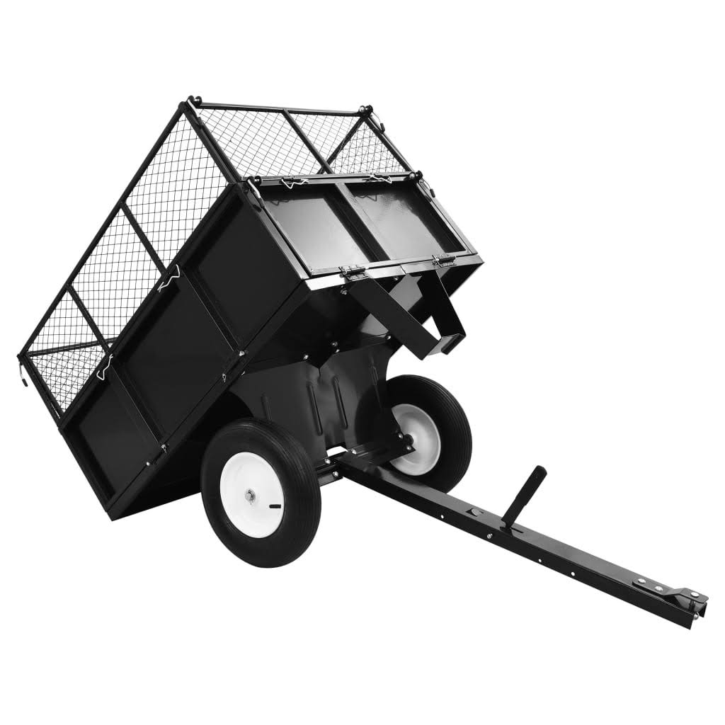 vidaXL Tipping Trailer for Lawn Tractor 661.4lbs Load 145813