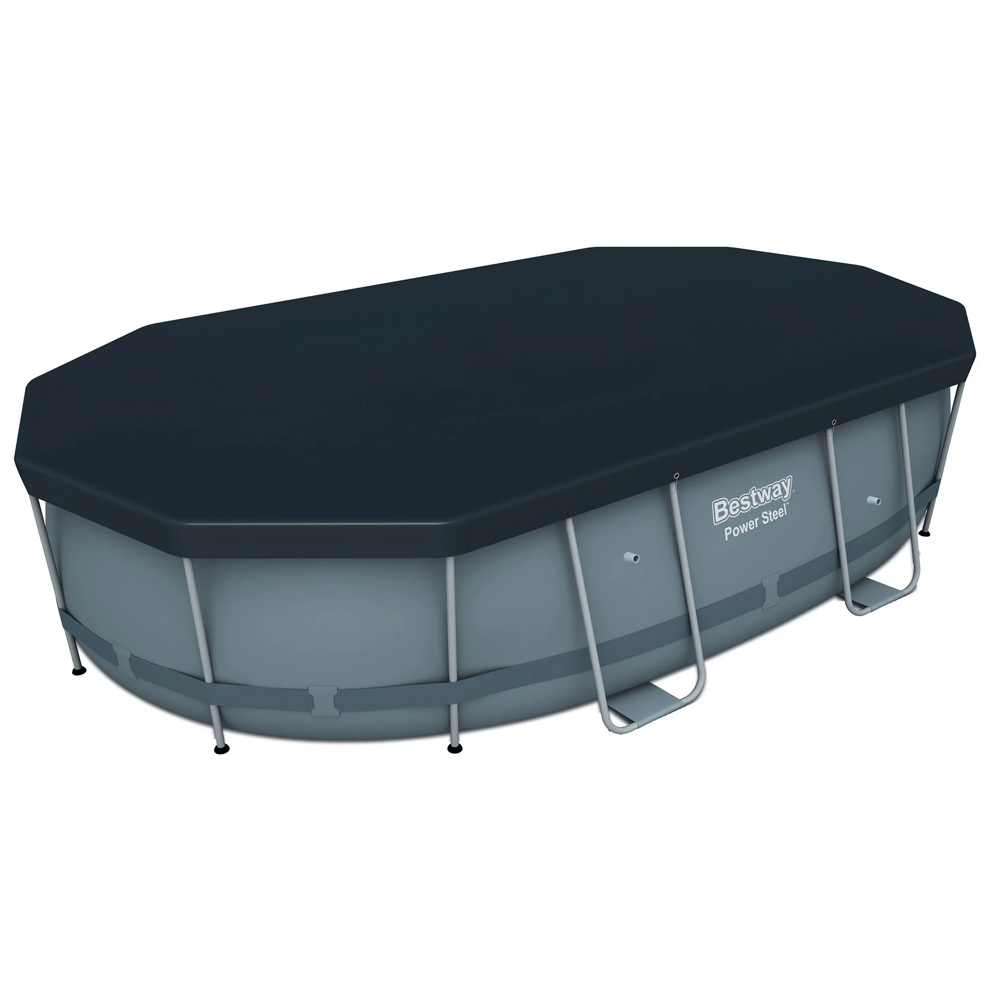 Bestway Power Steel 16x10x3.5 Foot Metal Above Ground Swimming Pool Set w/ Pump