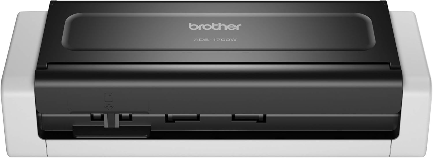 Brother Wireless Document Scanner, ADS-1700W, Fast Scan Speeds, Easy-to-Use, Ideal for Home, Home Office or On-the-Go Professionals (ADS1700W), white