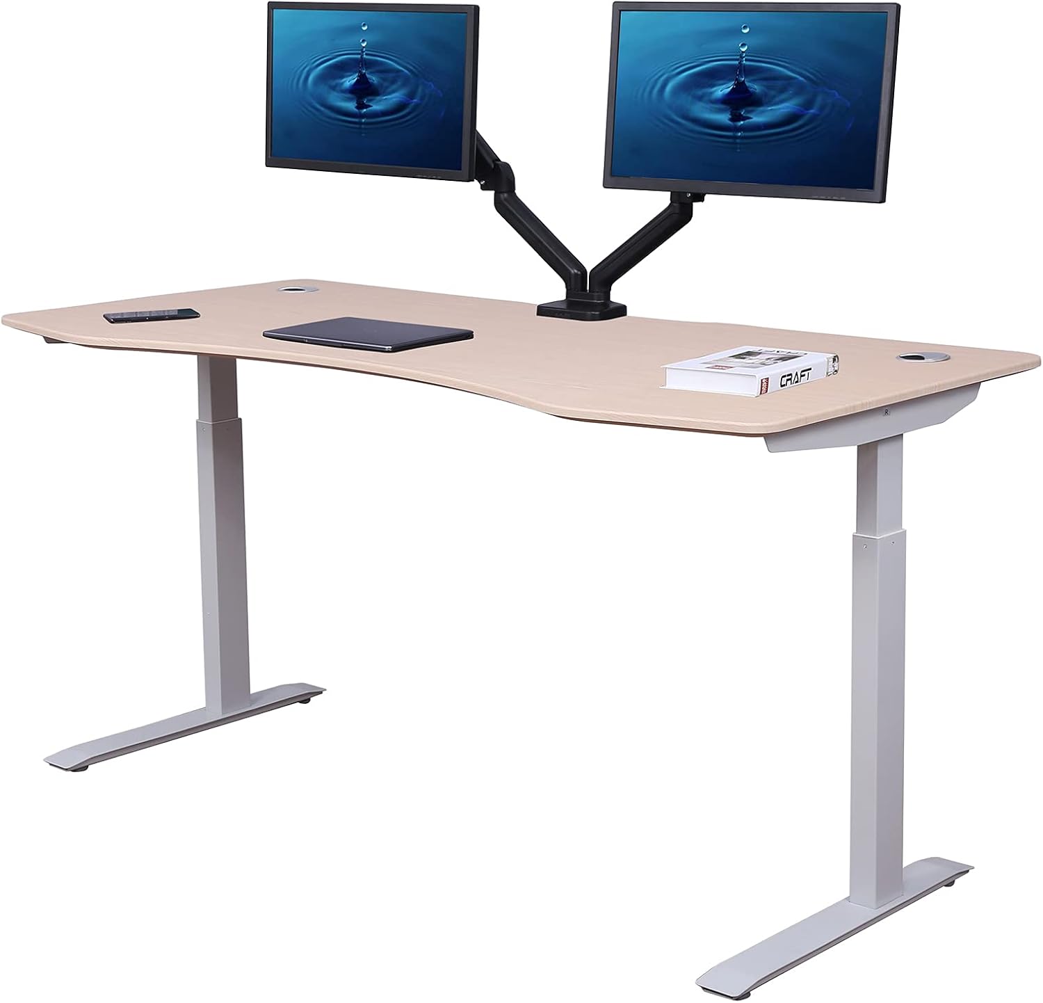 ApexDesk AX7133GRY Elite Series Electric Height Adjustable Standing Desk (71", Grey Top/Black Frame)