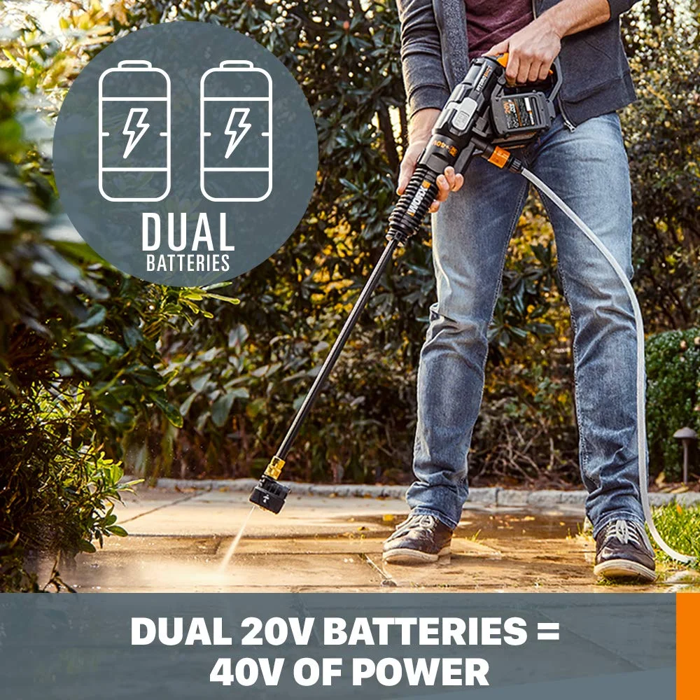 WORX 40V Power Share Hydroshot 2X20V Portable Power Cleaner (Batteries & Charger Included) - WG644