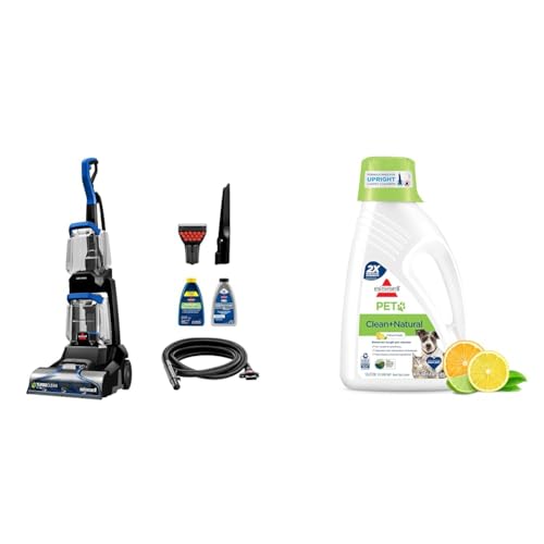 BISSELL TurboClean Pet XL Upright Carpet Cleaner, Upholstery Tough Stain Tool & Formula included, 3746 + Bissell 78H63 Deep Clean Pro 4X Deep Cleaning Concentrated Carpet Shampoo, 48 ounces - Silver