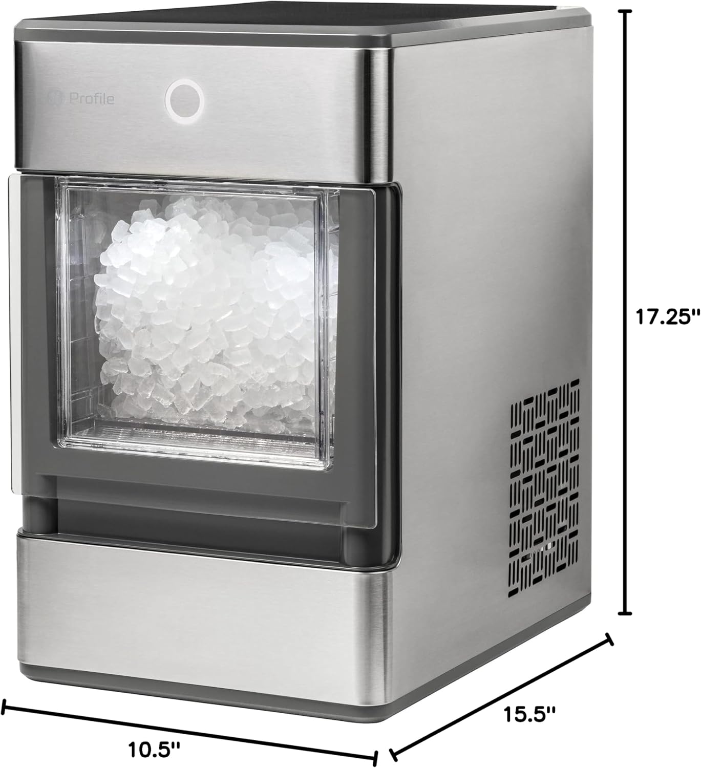 GE Profile Opal | Countertop Nugget Ice Maker | Portable Ice Machine Makes up to 24 lbs. of Ice Per Day | Stainless Steel Finish