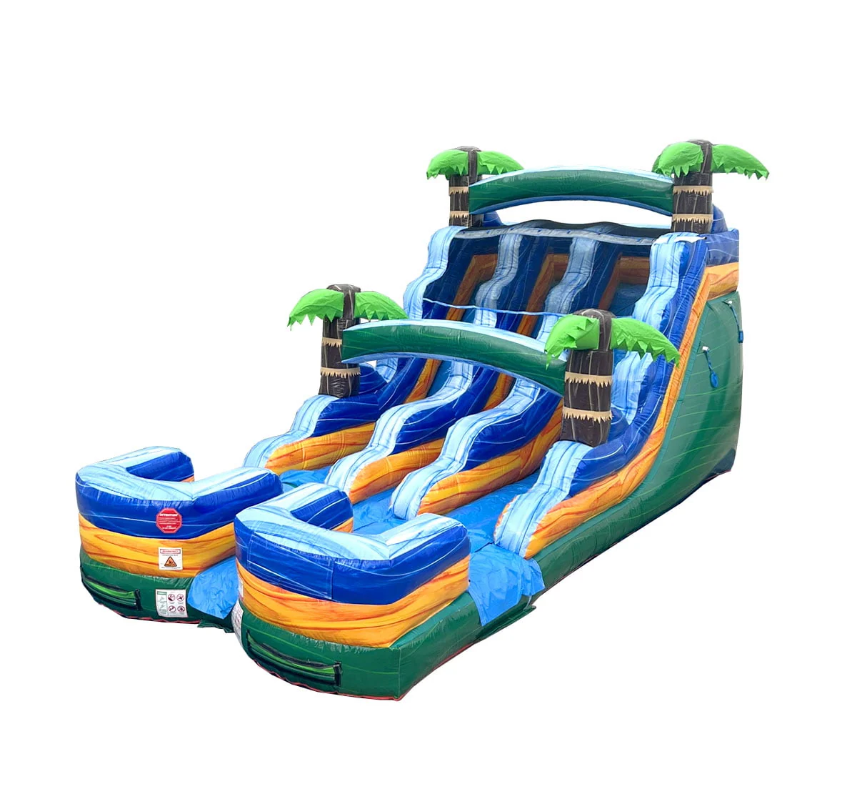 TentandTable Commercial Inflatable Water Slide, Rainbow Double Lane with Blower, 13'