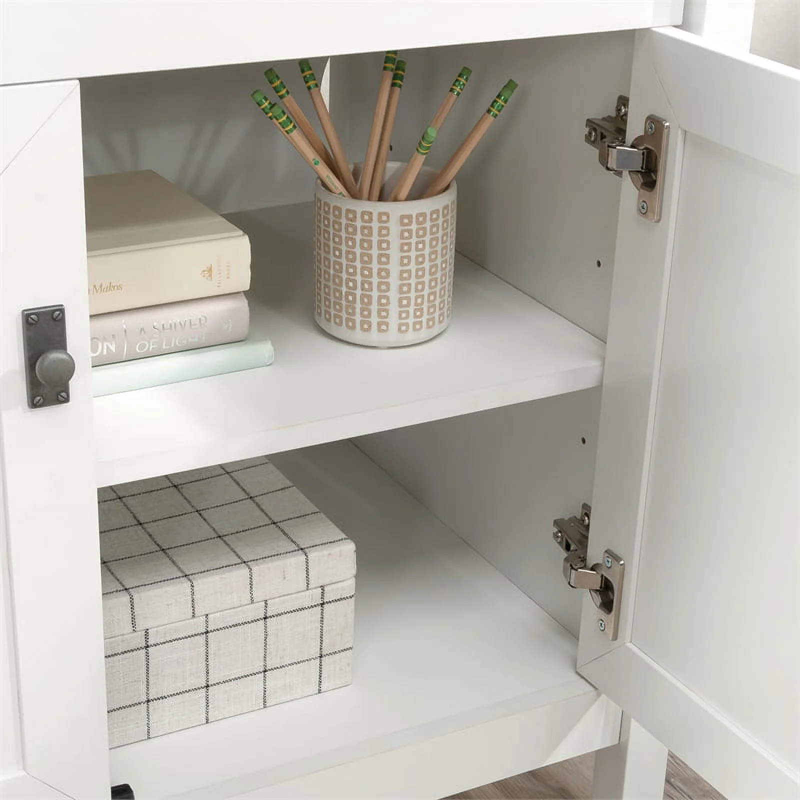 Sauder Cottage Road Engineered Wood Library Base in White Finish