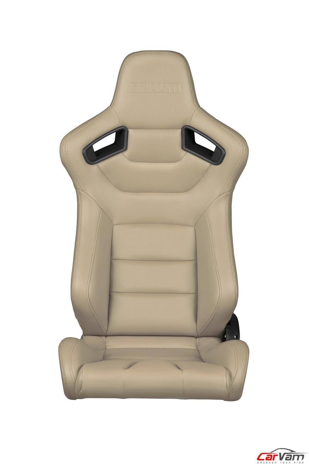 Braum Elite Series Beige Leatherette Racing Seats: Pair
