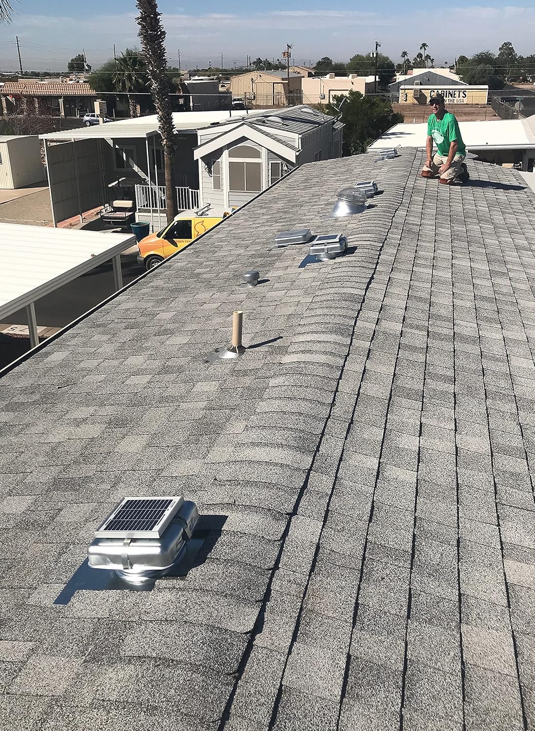 Solar Roof Vent - Solar Attic Fan - Solar RoofBlaster with Galvanized Vent