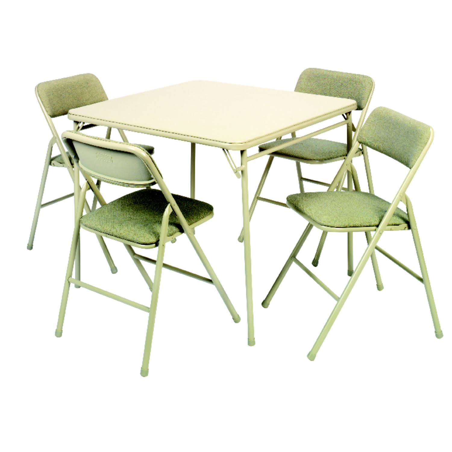 Cosco 5-Piece Folding Table and Chair Set, Wheat