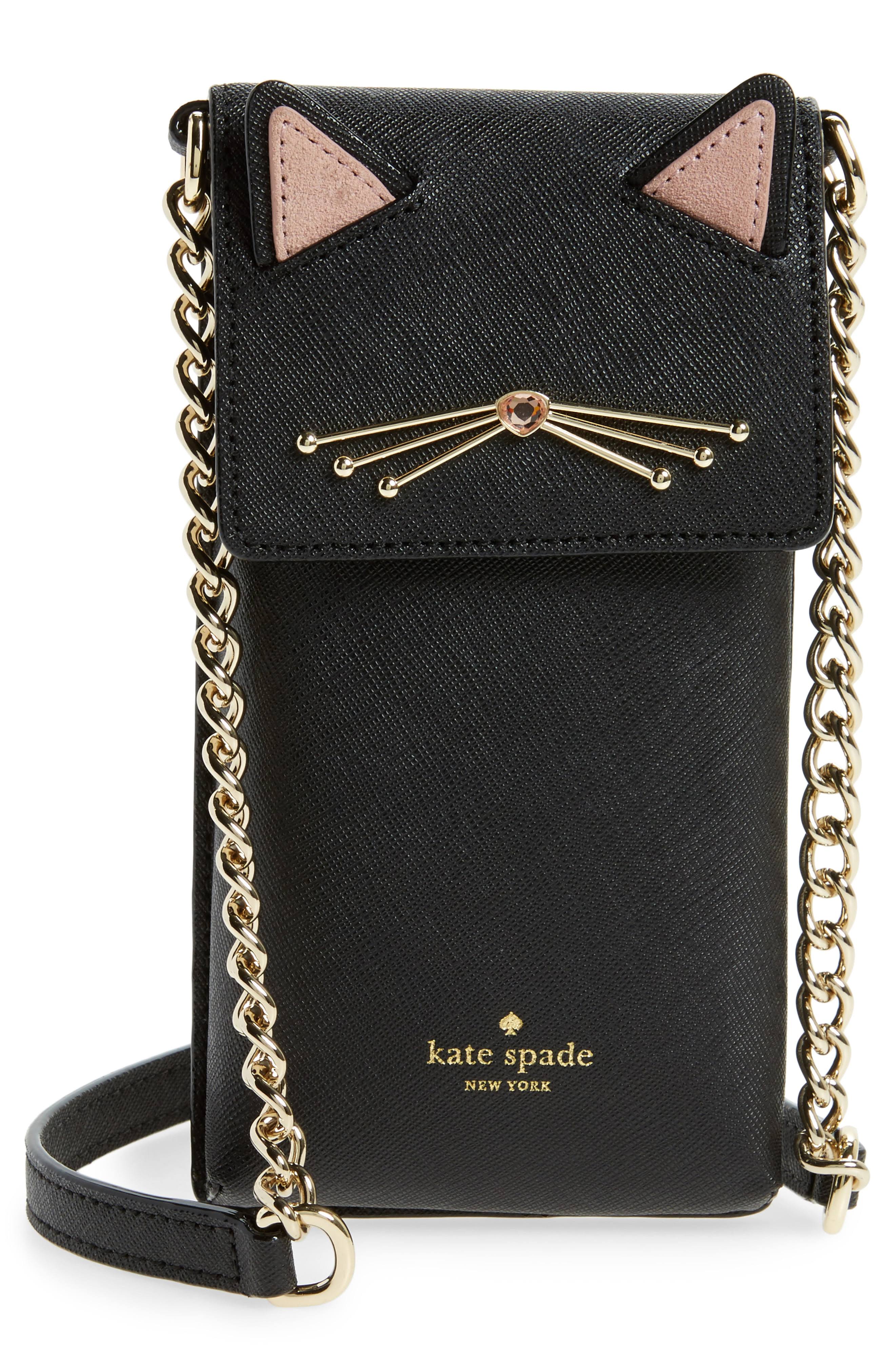 Kate Spade New York Cat North South Phone Crossbody - Black