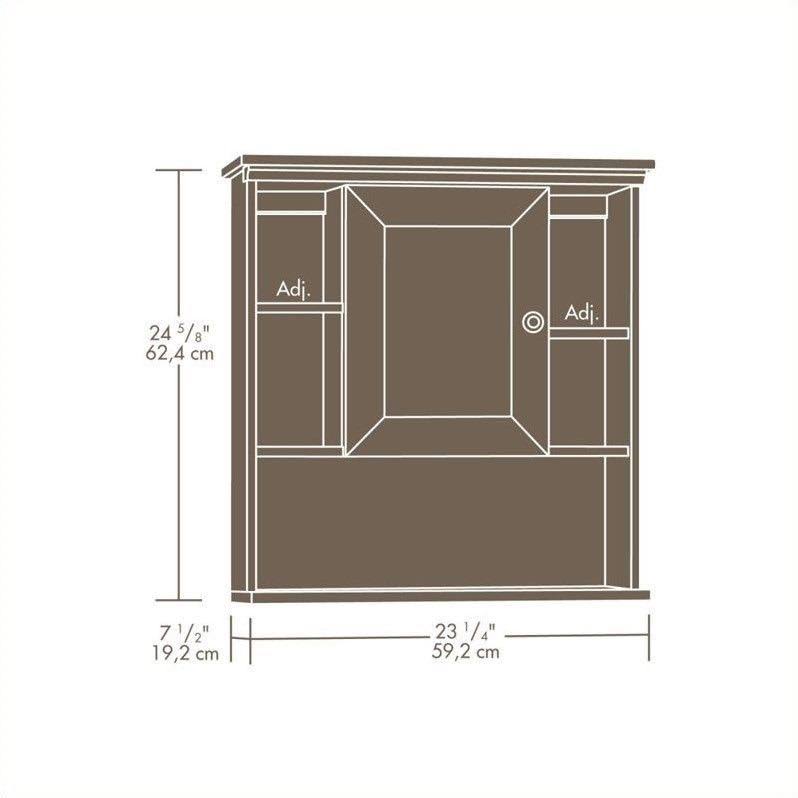 Sauder Peppercorn Wall Cabinet, Cinnamon Cherry