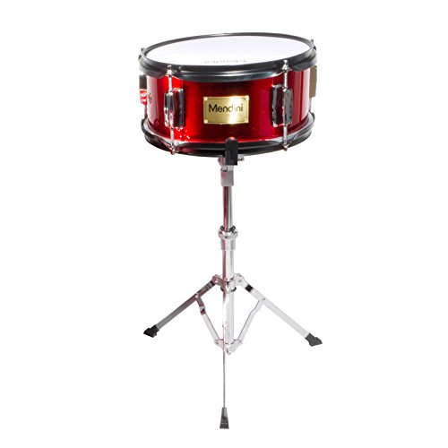Mendini By Cecilio Kids Drum Set, 3 Piece Junior Drum Set for Beginners with Bass Tom Snare Drum, 16 inch Drum Kit with Snare, Cymbal, Drumsticks, Adjustable Seat (Metallic Red)