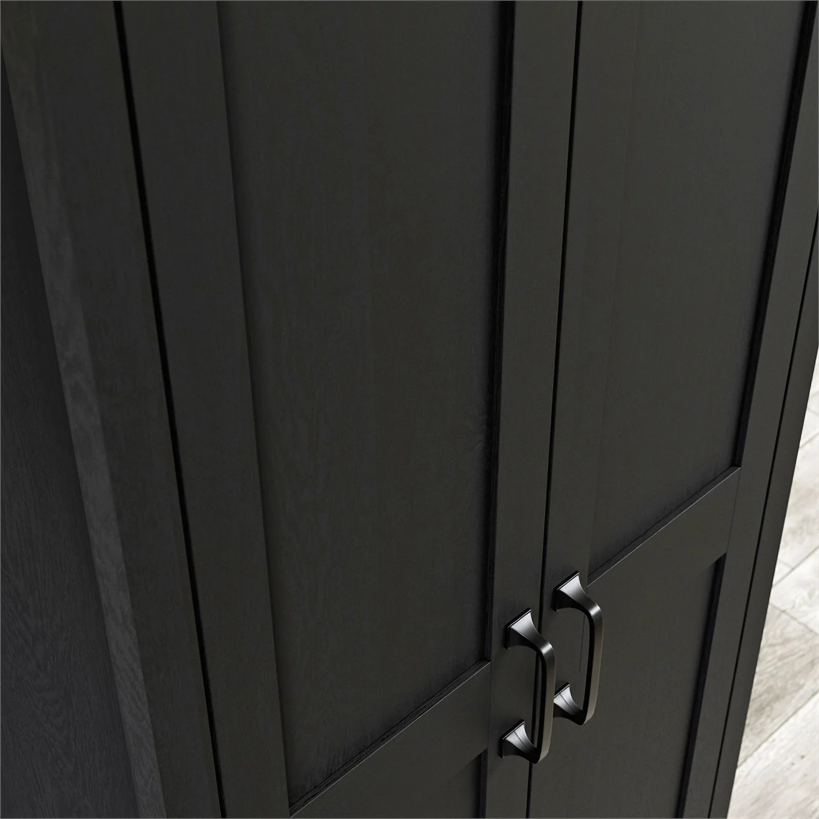 UrbanPro Engineered Wood 2-Door Storage Cabinet in Raven Oak Finish