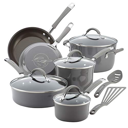 Rachael Ray Cucina Nonstick Cookware Pots and Pans Set, 12 Piece