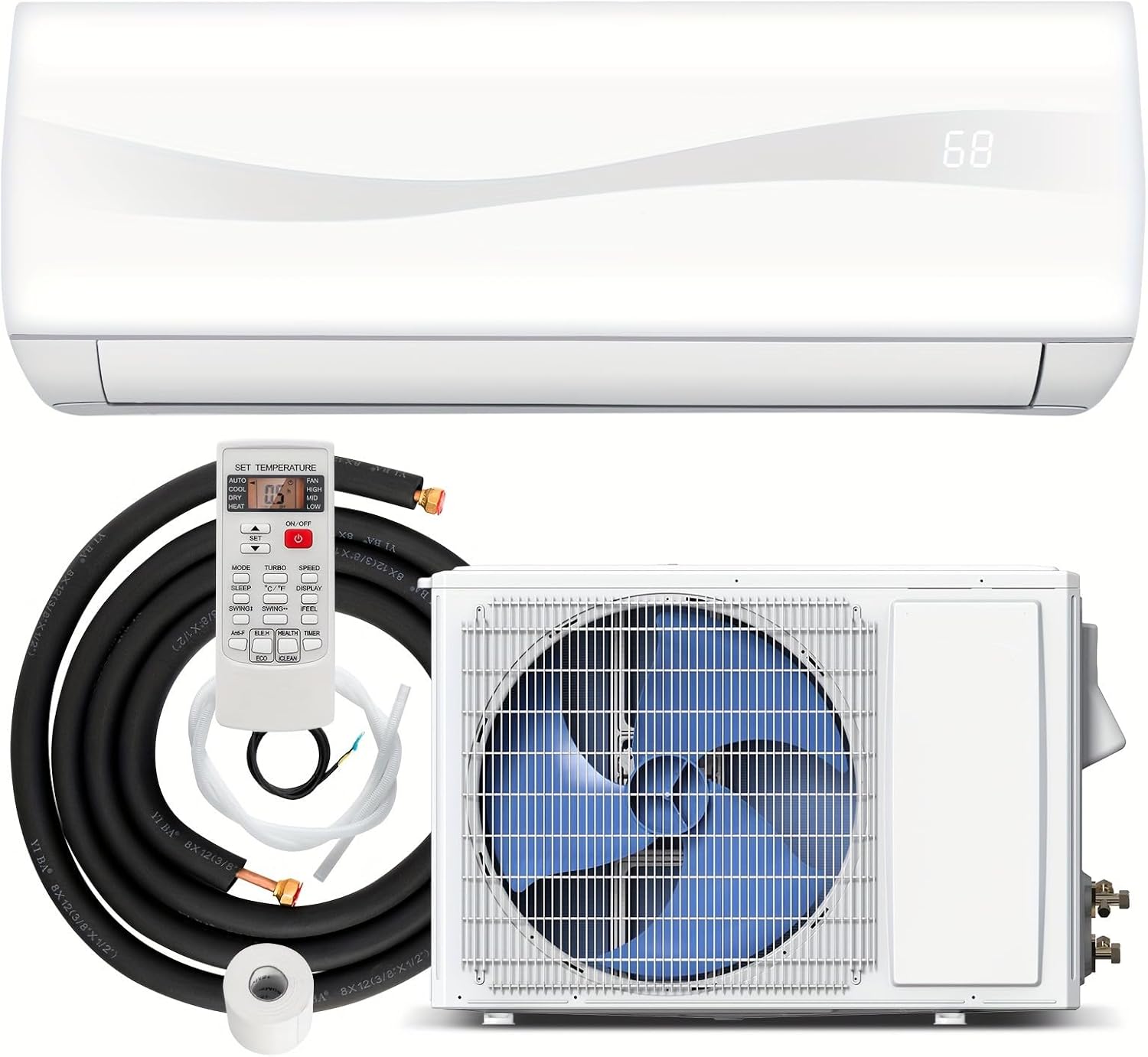 9000 BTU 17 SEER2 208-230V Ductless Mini Split Air Conditioner and Heater - Rapid Cooling & Heating, Advanced Inverter Technology, Easy Maintenance - Ideal for Home and Office Use