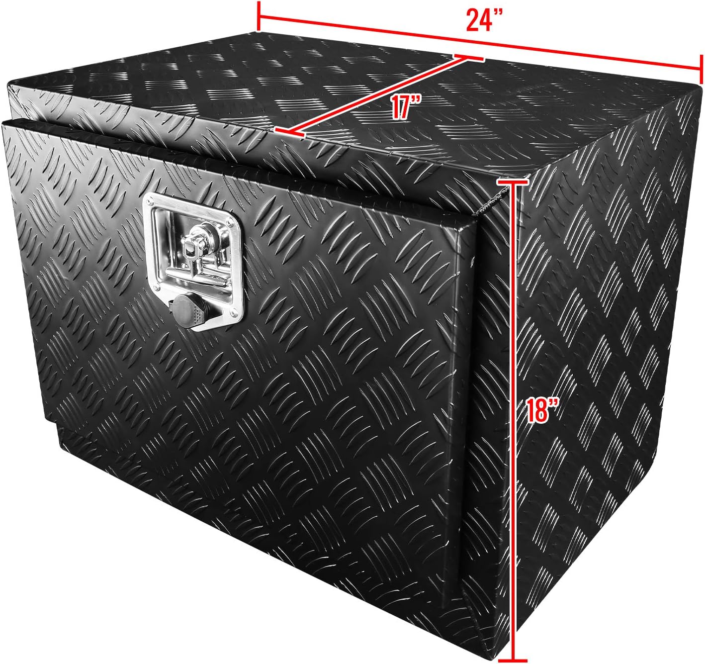 Carpartsinnovate For 29 Truck Pickup Black Aluminum Underbody Tongue Tool Box Trailer Storage+Lock