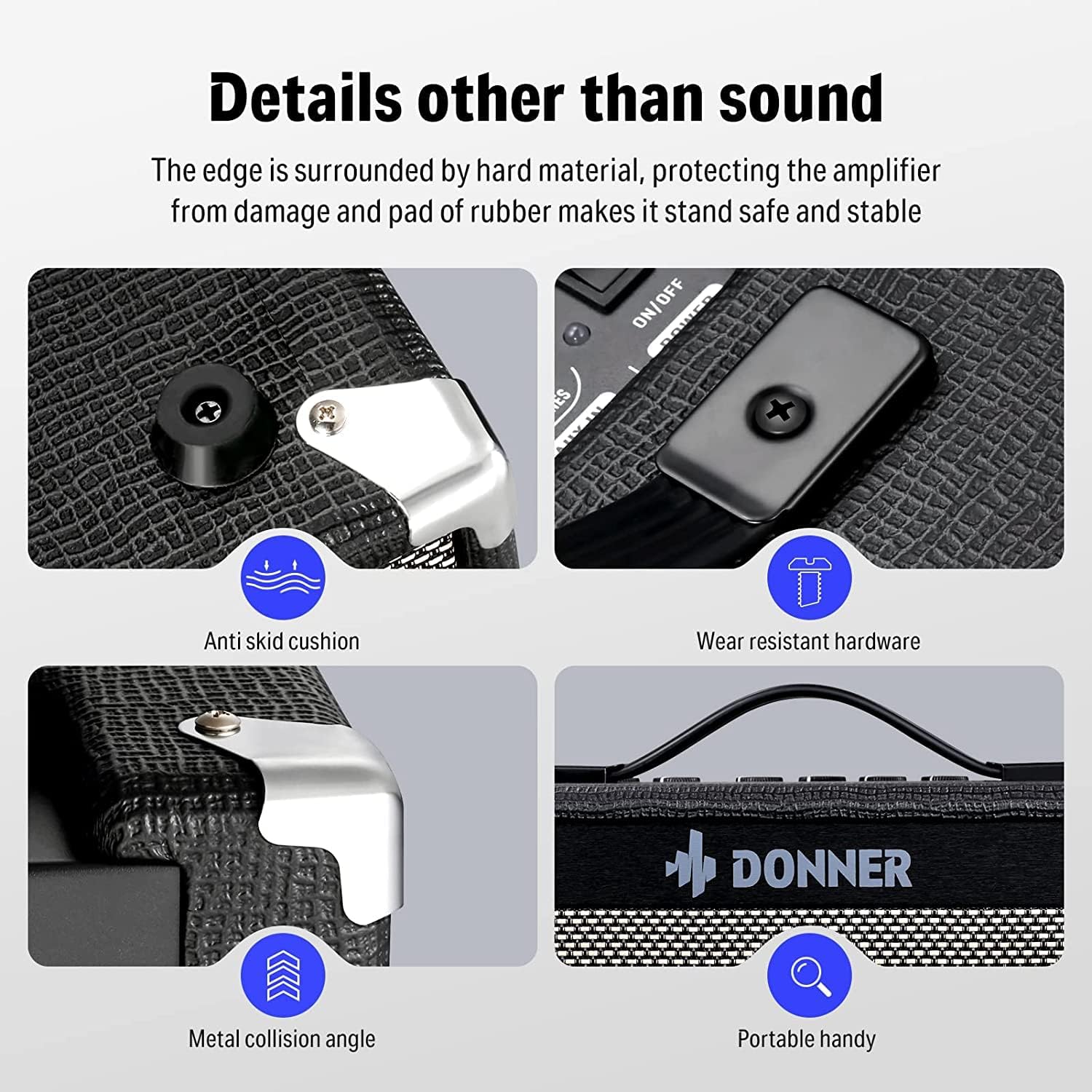 Donner Electric Guitar Amp 20W, Guitar Practice Amplifier Combo DA-20 with 8" Speaker， Clean & Distorted Dual Channel Sound Circuit Design