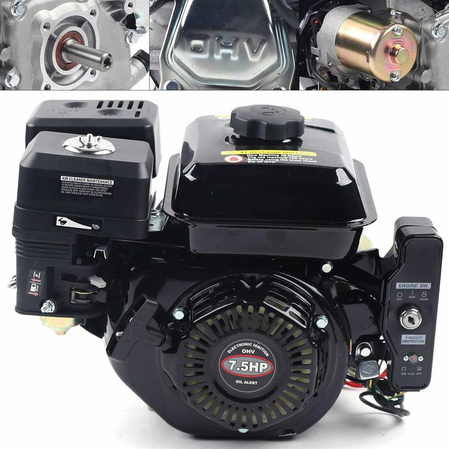 YIPONYT 212cc 7.5HP Gas Powered Engine 4-Stroke Electric Start Motor OHV Design Go Kart Gas Engine Motor-Side Shaft Motor Gasoline Engine 3600RPM - Shop Hardware Tools Online Store