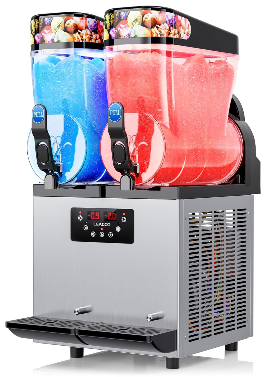Commercial Slushie Machine, 30L Frozen Drink Margarita Machine Smoothie Slushy Maker Stainless Steel 110V, 1000W, 8 Gallon
