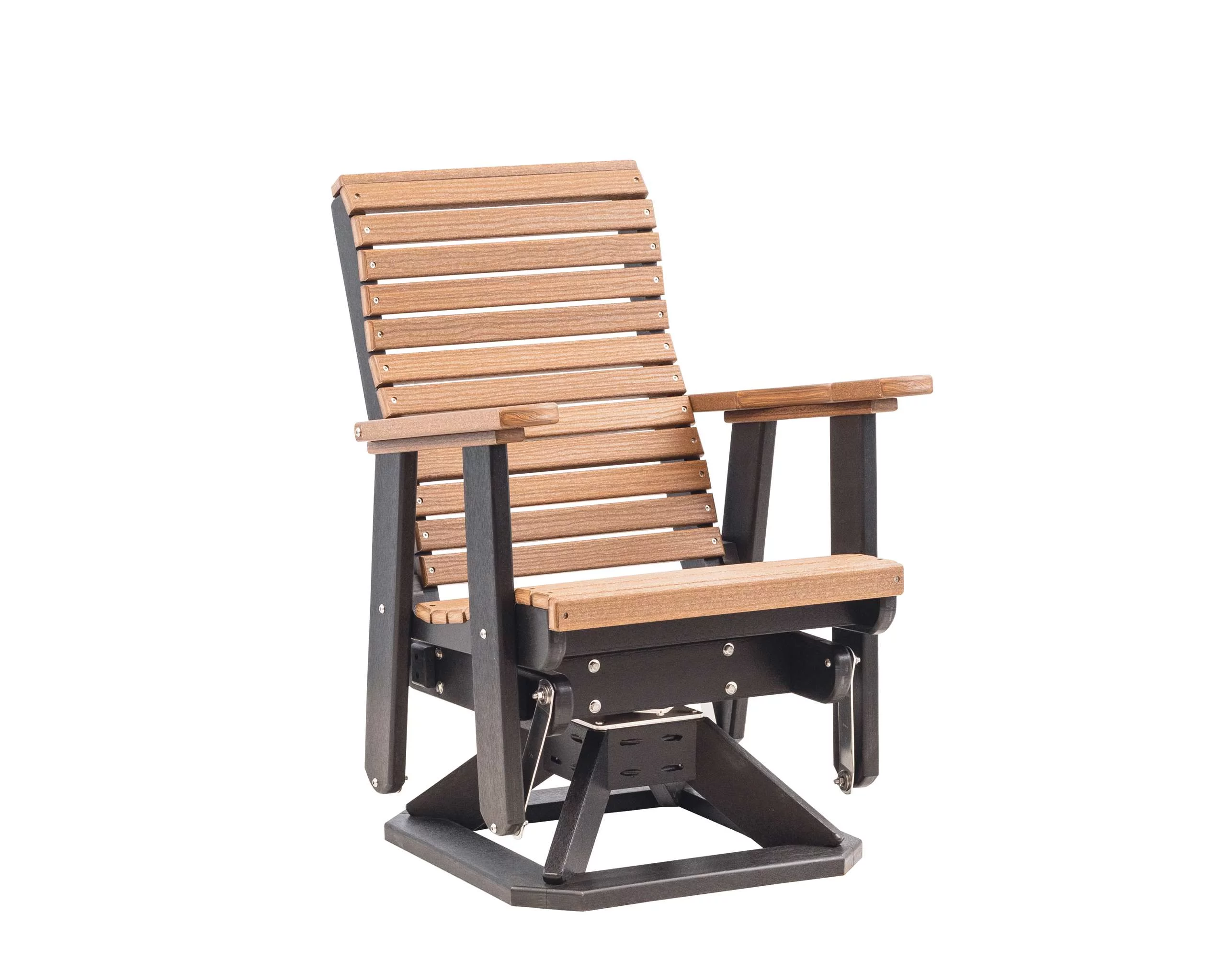 Anchor Bay Amish Crafted Poly Outdoor Swivel Glider, Antique Mahogany on Black