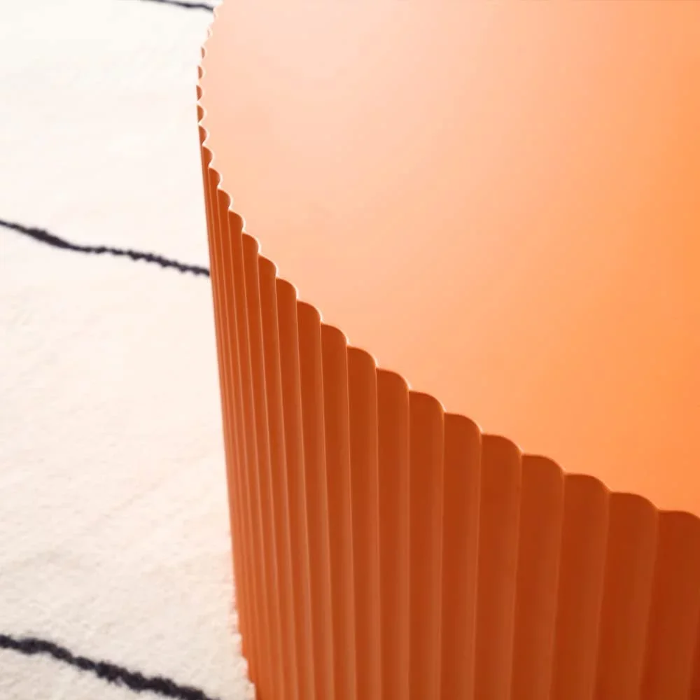 Kevinplus 35.43" Round Coffee Table, Matte Orange Wooden Large End Table for Living Room, Modern Luxury Side Tables Accent for Home Office