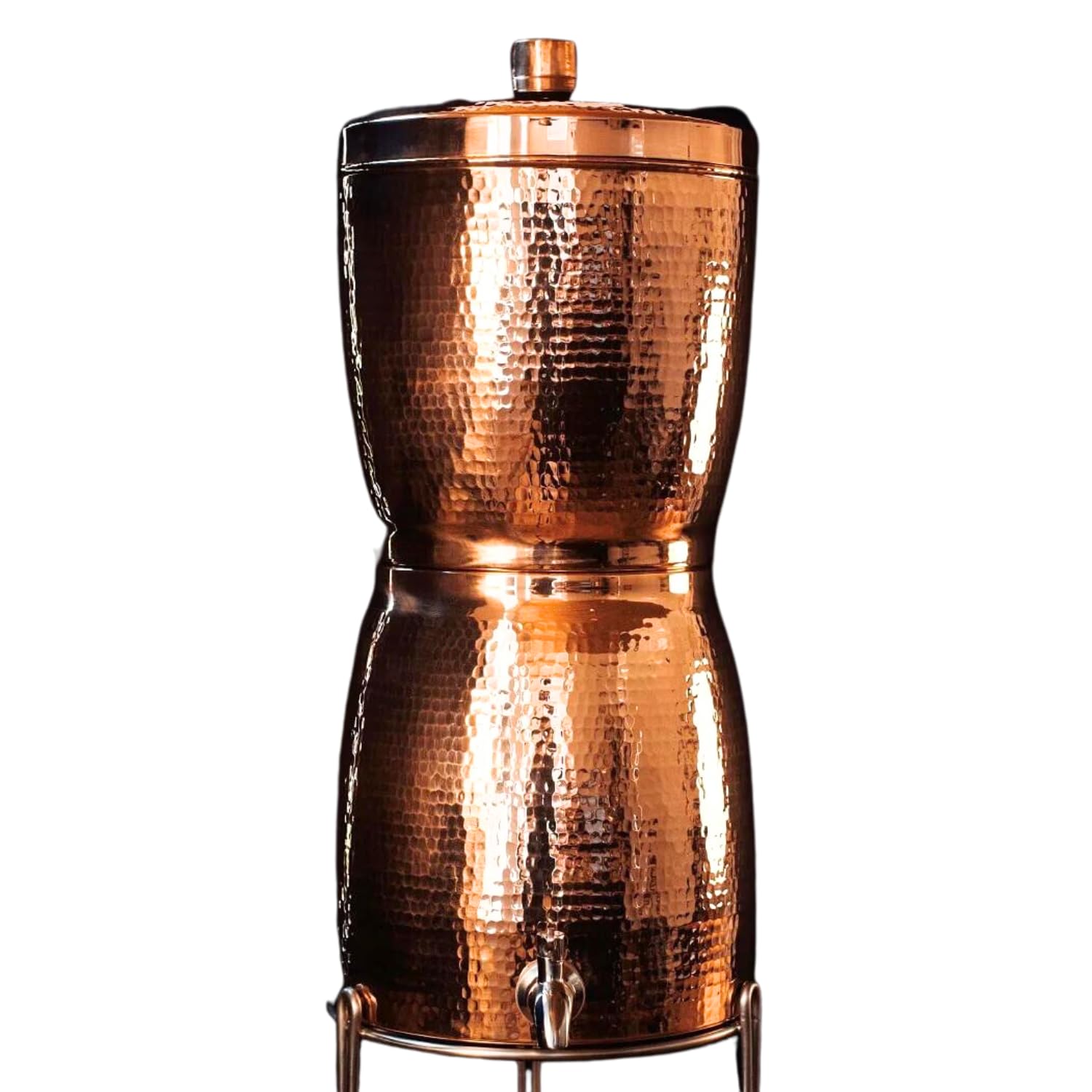 Sertodo Copper Water Filter System, Hand Hammered 100% Pure Copper, 2 Gallon Dispenser Capacity & 2 Gallon Purification Tank Capacity with Stainless Steel Spigot - Filters & Stand Sold Separately