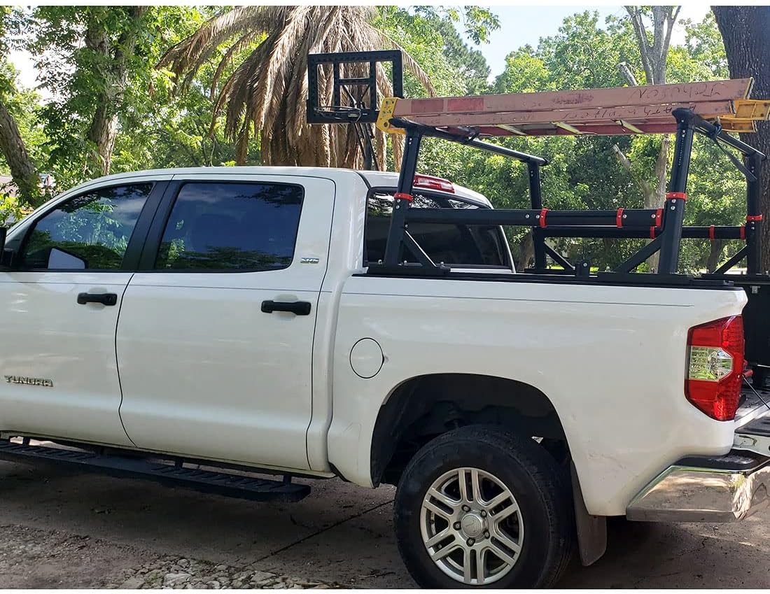 Heavy Duty Truck Bed Rack Adjustable-Height | 800LB Universal Extendable Pickup Truck Ladder Rack (Including Side Rails)
